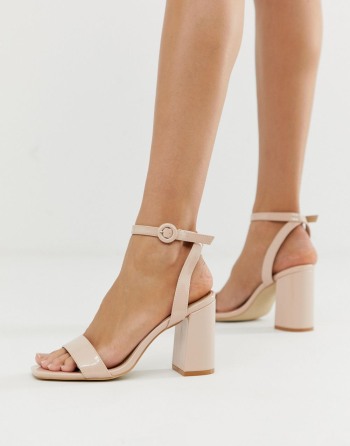 RAID Wink Blush Patent Square Toe Block Heeled Roze - Ženske Sandale | 97632JPHY